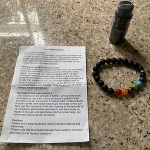 Lava Beaded Aromatherapy Stretch Bracelet With Peppermint Oil